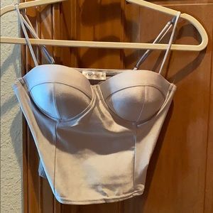 Satin grey/silver party top